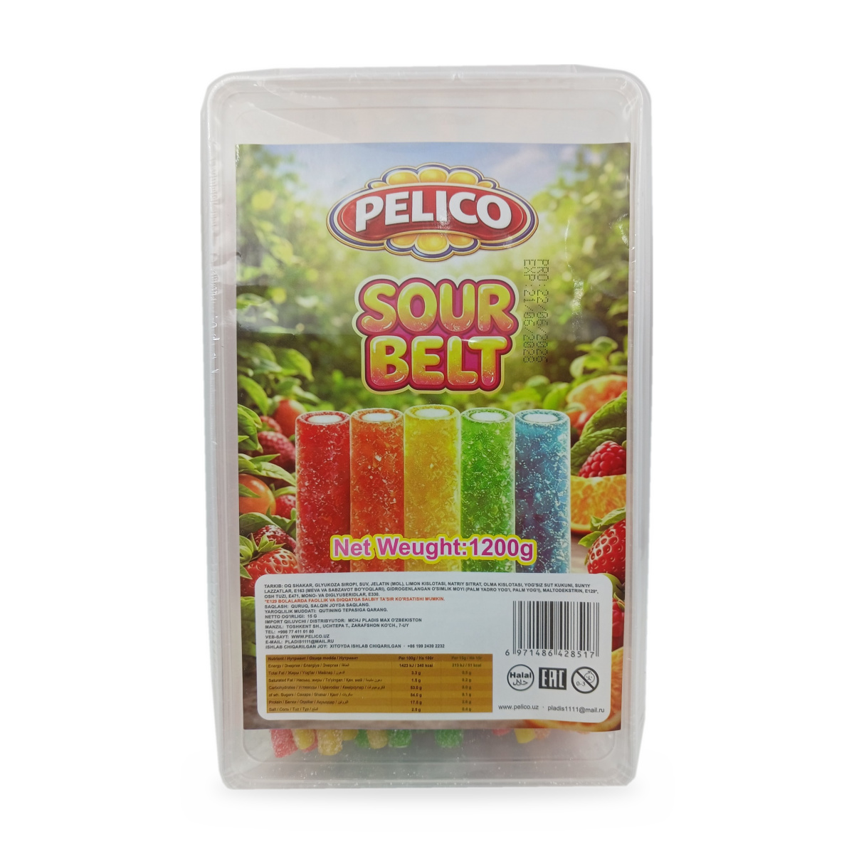 Sour Belt (shakarli) marmelad 1200 g