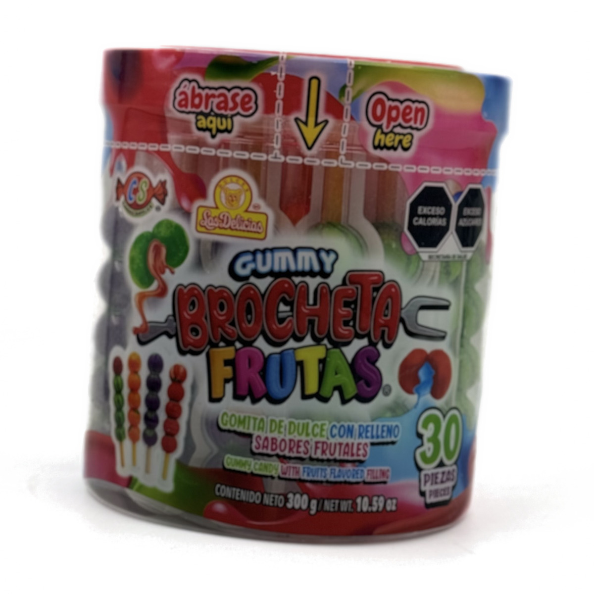 Gummy Brocheta Frutas marmelad 10 g × 30 dona