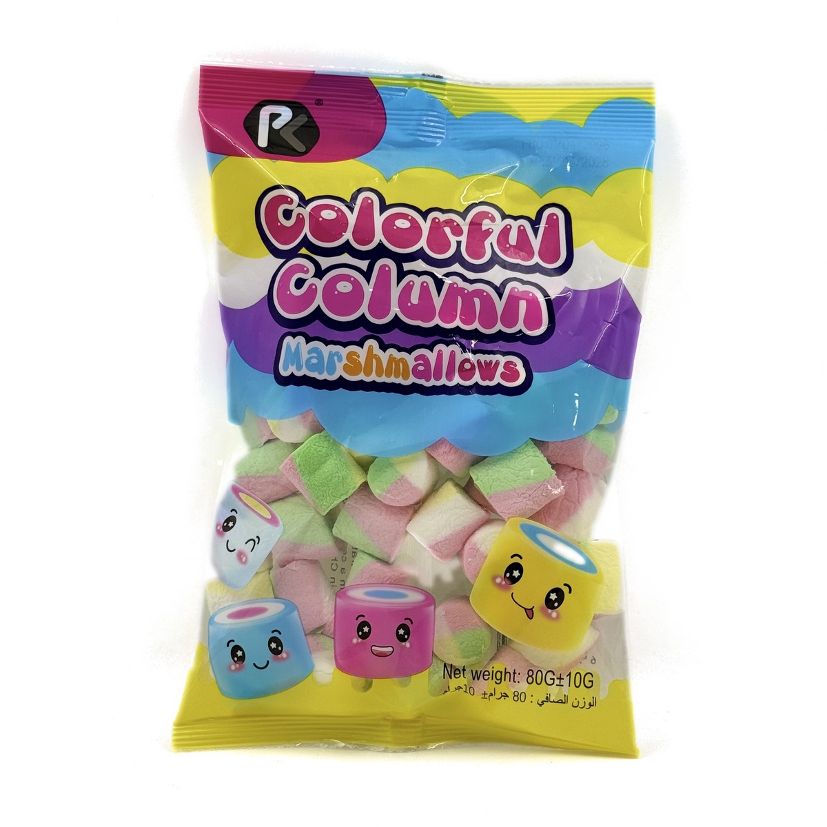 Assorti marshmallow 80 g COLORFUL COLUMN